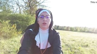 This nun gets her butt filled with cum before she