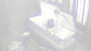 Filthy Lovers Fucking into Empty Coffin at Funeral