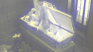 Filthy Lovers Fucking into Empty Coffin at Funeral