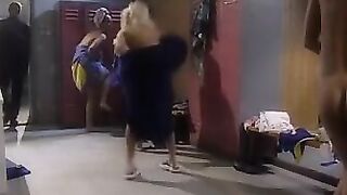 Sweet blonde blows long penis inside the bath tub room