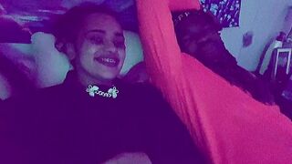 Interracial 3some with goth white Bbw & Hottie red haired
