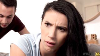 STUCK4K. Hotties hand get restrained so she couldnt say no