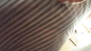 Groping ex-wife's MILF butt while cooking inside kitchen