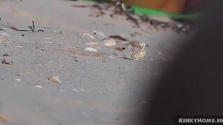 Spying on a women on the beach - beauty milf