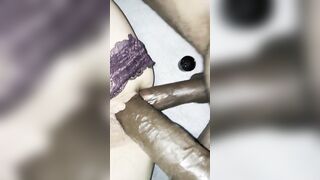 Hot flexible Milf gets DPed by 2 10in big black dick both