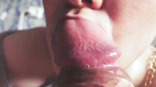 slobbery bj close-up with cum inside mouth - Ezik01 eighteen+
