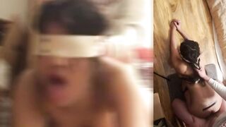 Filipina ROUGH Anal Split Screen Face Reaction