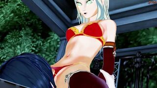 Blonde elf riding face before getting creampied. WoW Anime