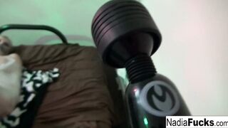 Nadia White is wrapped inside plastic and groped