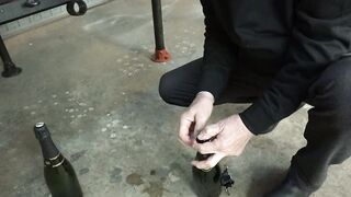 Champagne bottle inside huge cunt