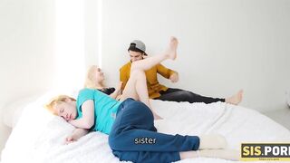 SIS.PORN. chick takes panties off and does it with stepbrother