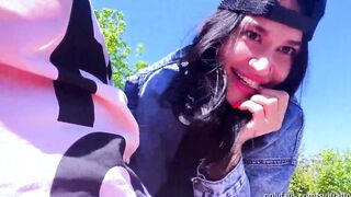Fellatio challenge inside outdoor to a stranger, the bro thought