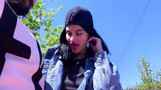 Fellatio challenge inside outdoor to a stranger, the bro thought