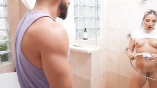 smoking Bae abella danger teases inside the shower room