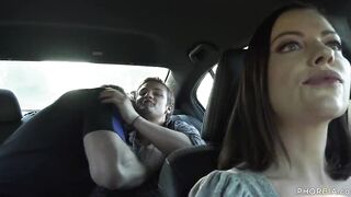 Rides home with 2 long cocks, lucky tit!