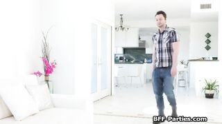 Blowing penis with gfs after dance class