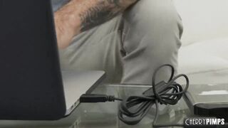 Long Tit Blonde Makes Her Wimpy Cucked Hubby To View Her Plowed Well Hung Tech
