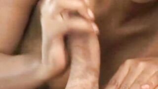 Interracial Black Hand Job For White Dick Cummed