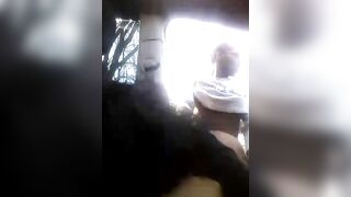 Side ho getting straightened out inside the parking lot inside
