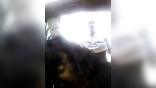 Side ho getting straightened out inside the parking lot inside