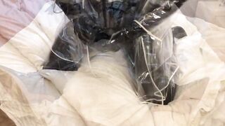 Transparent LATEX Plastic Bondage Masturbation
