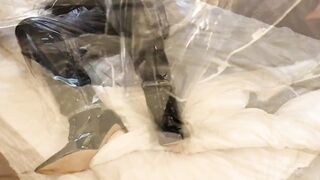 Transparent LATEX Plastic Bondage Masturbation