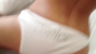 Husband fucking the next door into her white satin underwear