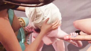Disney Futa Three-Way - Mulan x Elsa x Jasmine -