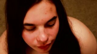 College Stepsister blows penis