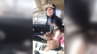 dyke offer friend hand job into vehicle