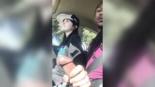 dyke offer friend hand job into vehicle