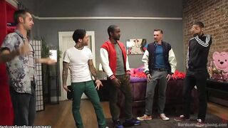 Cheerleader group interracial banged!