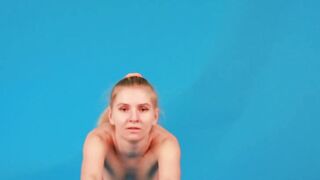 European sexy Mischele spreading hot legs