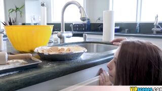 Extra tiny red haired teenagers Madie Collins is misbehaving inside the