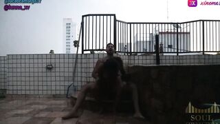 Sex inside the rain - my clothes on the clothesline
