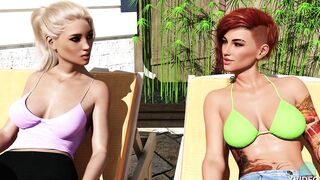 INTERTWINED #27 • With 3 sexy babes at the pool
