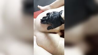 She stuck her feet inside my booty