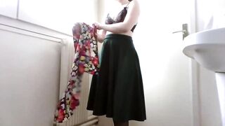 shy women stripping at work
