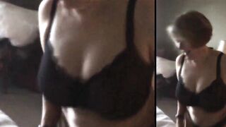 Bombshell Granny MarieRocks makes the bed