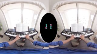 VRHUSH Rebecca Vanguard lets her piano professor jizzed her asshole