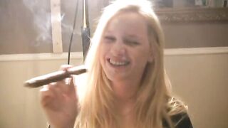 blond huge cigar