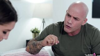 Small step daughter Maya Woulfe hard sex with angry stepdad