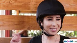 Dark Hair licked and rimmed into the barn