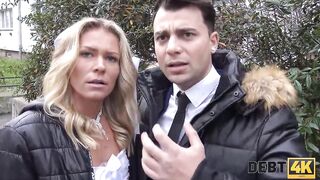 DEBT4k. Debt collector fucks the bride inside white dress