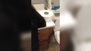 Bent over and nailed inside friends restroom