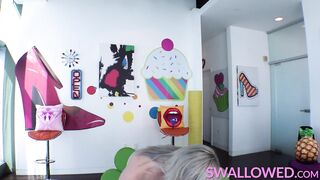 SWALLOWED Jamie Jett deepthroating and swallowing a load of jizz