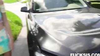 Stubborn Stepsis Alicia Williams Sucks Stepbro For Crushed VEHICLE