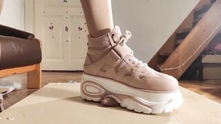 Babe dom pov penis stomp & abuse sub inside boots