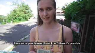 Outside Agent Stacy Cruz Flashes Her Incredible Melons for Money