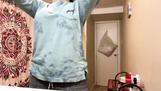 Spying on beautifully thick 22 yr mature Kelly